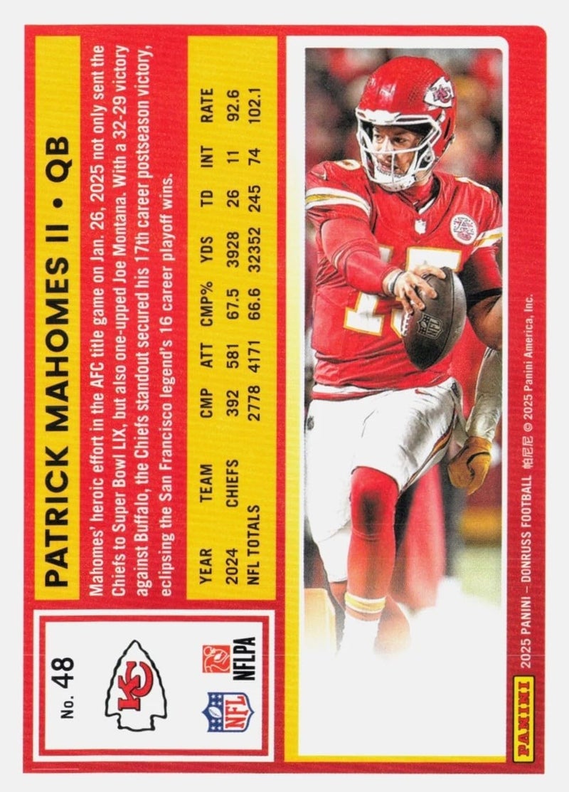 SCORE Kansas City Chiefs 2025 Donruss Factory Sealed Team Set Featuring Patrick Mahomes, Travis Kelce, Xavier Worthy and Chris Jones with 3 Rated Rookie Cards Plus - Image 5